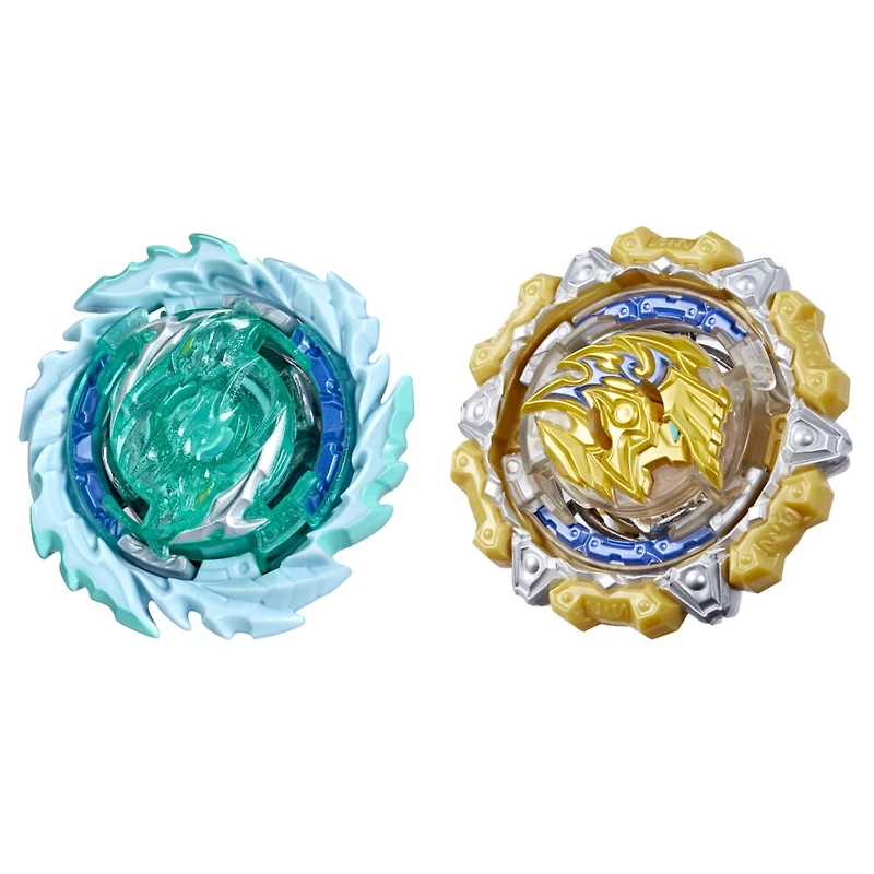Beyblade Burst QuadDrive Magma Roktavor R7 and Gilded Balderov B7 Spinning Top Dual Pack
