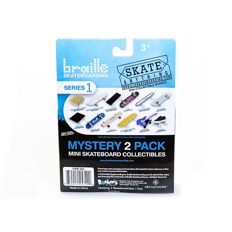 Braille Skateboarding Mini Skateboard Collectible 2 Pack  - English Edition