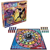 Trouble : Spider-Man Across the Spider-Verse Part One, jeu de plateau pour fans de Marvel, 2 à 4 joueurs, plateau tournant