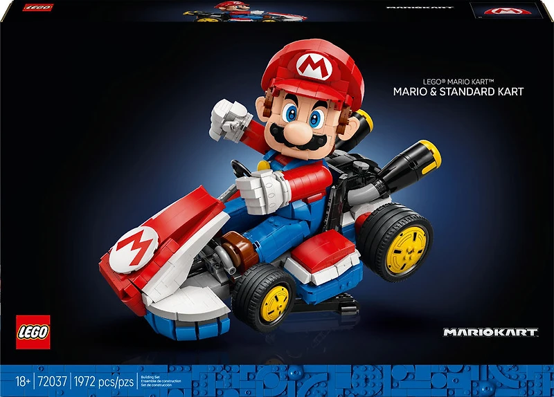 LEGO Super Mario: Mario Kart - Mario & Standard Kart Room Decor & 3D Puzzle for Adults - 72037