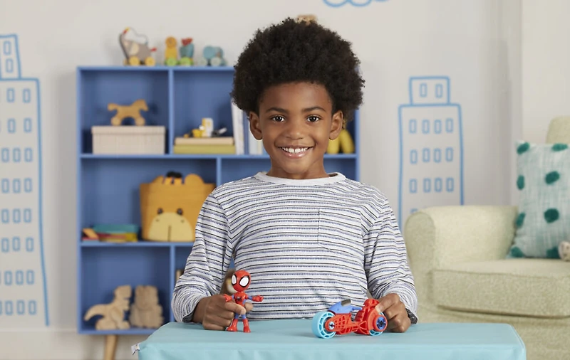 Marvel Spidey et ses Amis Extraordinaires, figurine articulée Spidey avec moto