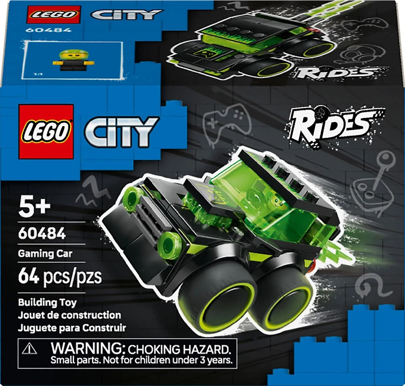 LEGO City Véhicules - La voiture de course de jeux vidéo - Ensemble de modèle de voiture - Jouet de course avec figurine de pilote - 60484