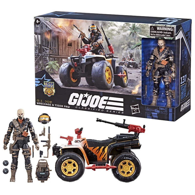 G.I. Joe Classified Series, 137 Tiger Force Wreckage et VTT Tiger Paw, pack de figurine et véhicule