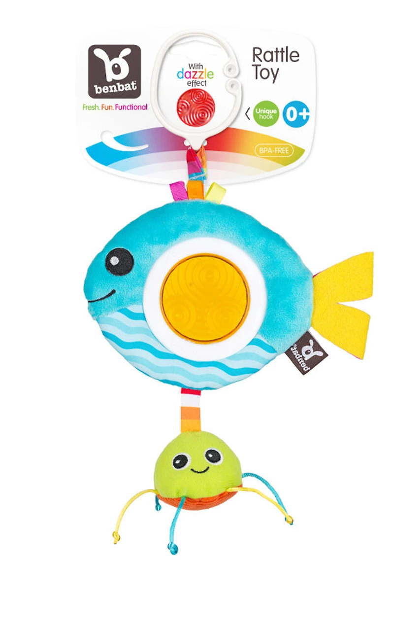Jouet hochet Amis Éblouissants Benbat - Poisson / Bleu / 0-24 mois