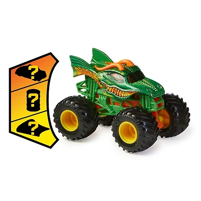 Monster Jam, Monster truck Dragon officiel, véhicule en métal moulé, série Crazy Creatures, échelle 1:64