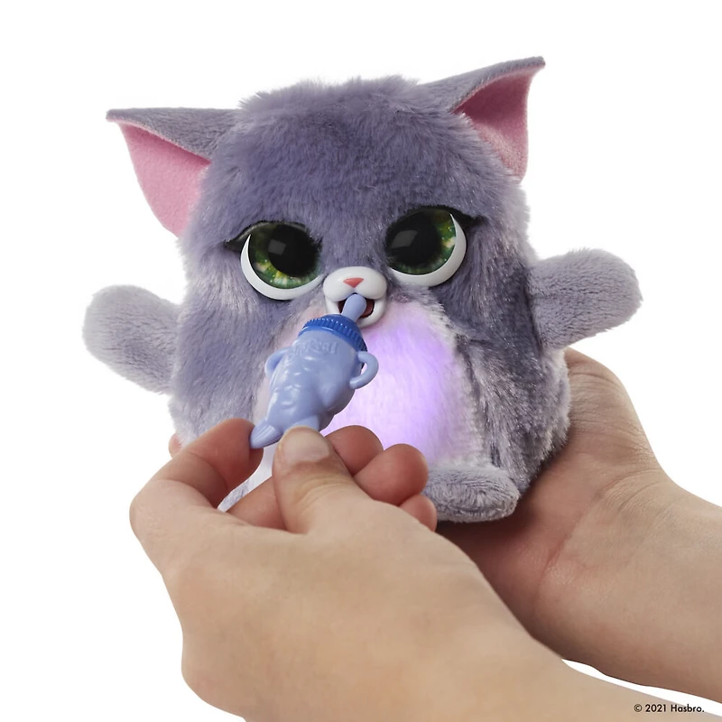 furReal Fuzzalots Kitty Color-Change Interactive Feeding Toy
