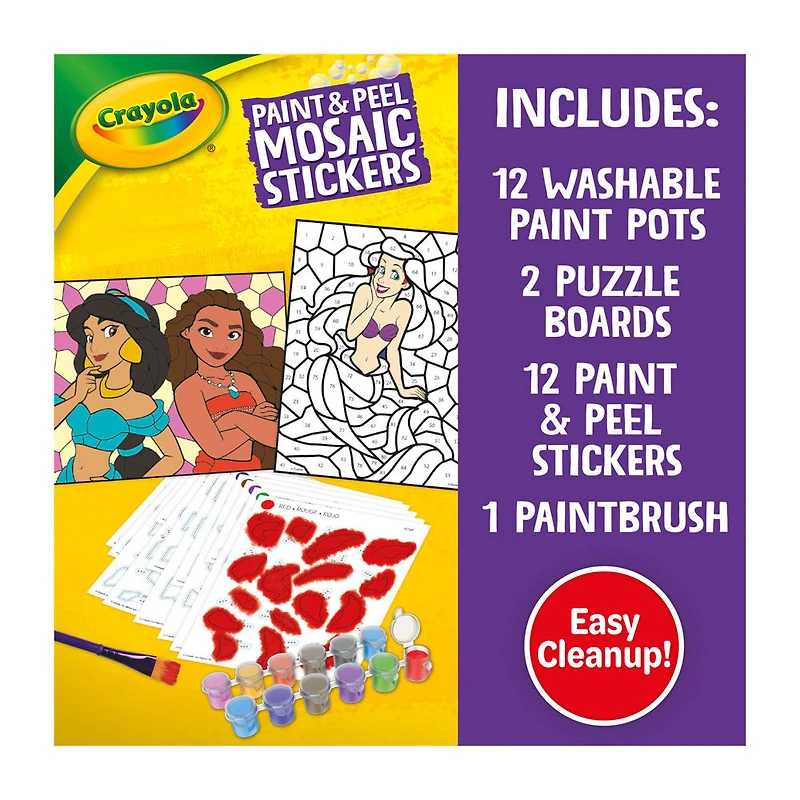 Crayola Paint & Peel Mosaic Stickers Kit, Disney Princess