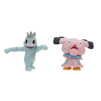 Ensemble de 2 figurines de combat Pokémon - Machoc (Machop) et Snubbull