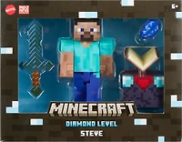 Minecraft-Steve Diamond Level-Figurine articulée 14 cm et accessoires