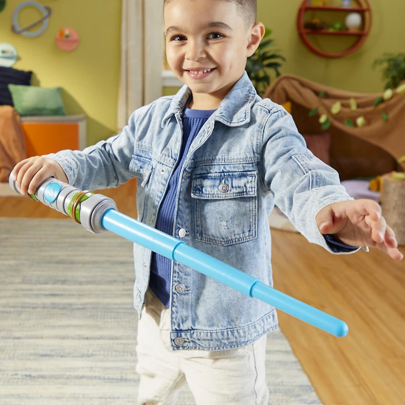 Star Wars Young Jedi Adventures, sabre laser à lame extensible bleue de Nubs, jouets Star Wars pour enfants d'âge préscolaire