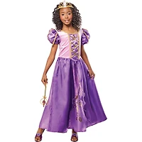 Rubies Royal Princess Costume Dress with Gold Tiara, Girls Small (Size 6-7)