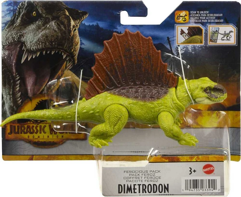 Figurines articulées de dinosaures Meute féroce ​Dimétrodon Jurassic World avec articulations, concept et sculptures authentiques