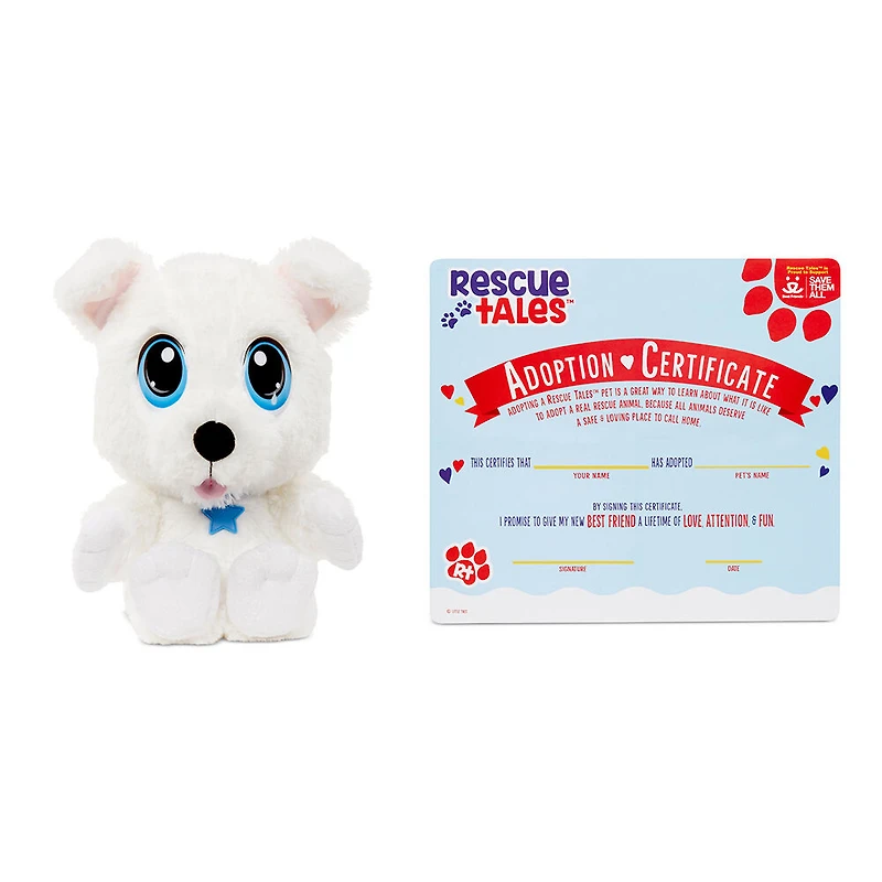 Rescue Tales Cuddly Pup Maltese Soft Plush Pet Toy