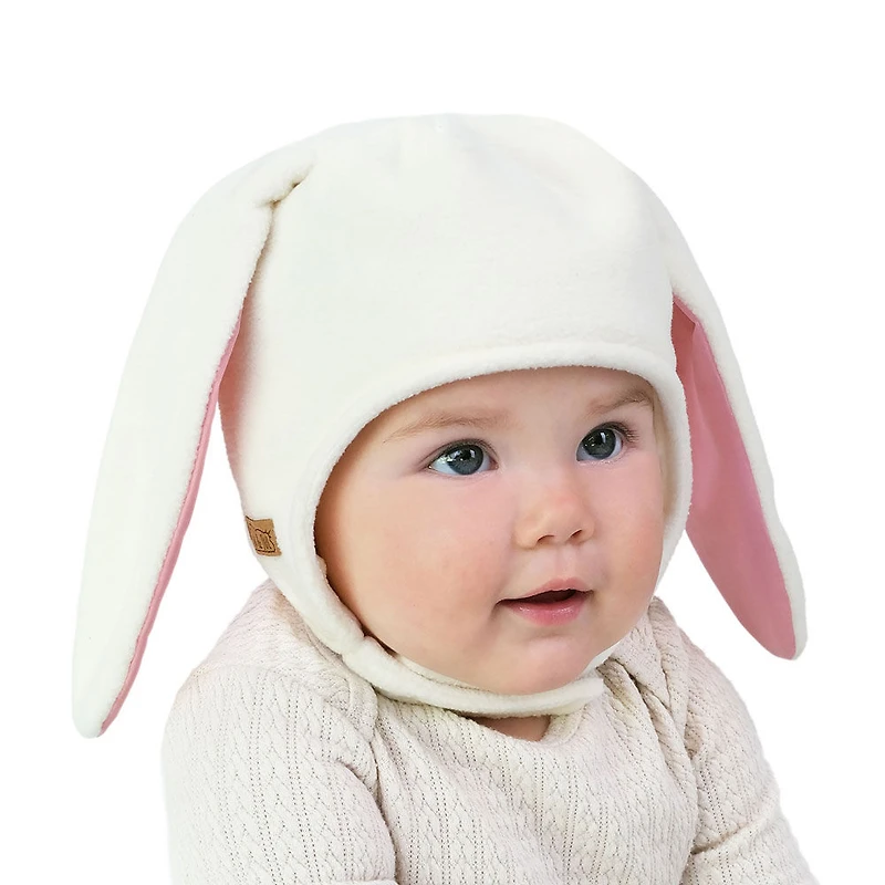 Chapeaux Animaux en Polaire pour Enfants | Lapin Crème