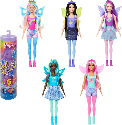 Barbie Color Reveal Doll with 6 Surprises, Rainbow Galaxy Series