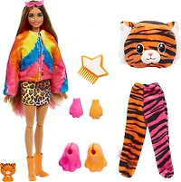 Barbie Poupée Cutie Reveal Série Jungle, tigre et accessoires