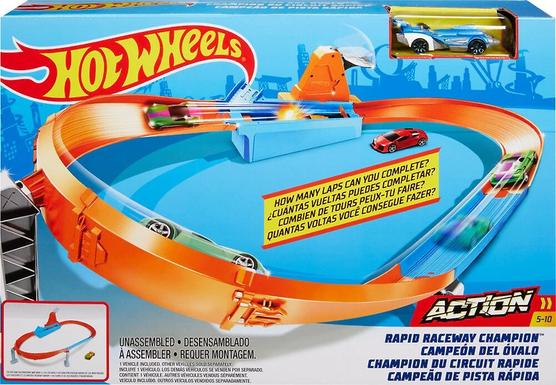 Hot Wheels - Coffret de jeu Piste Champion du dérapage - Édition anglaise.
