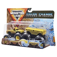Monster Jam, Coffret de 2 monster trucks officiels en métal moulé El Toro Loco vs. Higher Education  qui changent de couleur, échelle 1:64