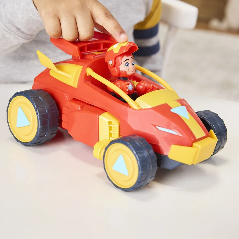 Marvel Iron Man and his Awesome Friends Iron Man, armure et véhicule 2-en-1, figurine avec véhicule