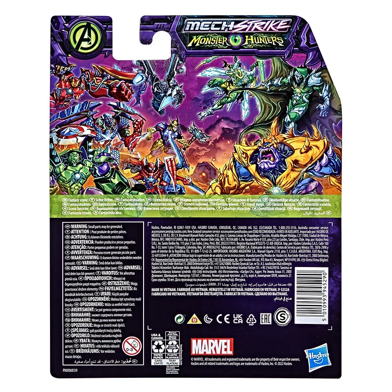 Marvel Avengers Mech Strike Monster Hunters, figurine Black Panther de 15 cm avec accessoire