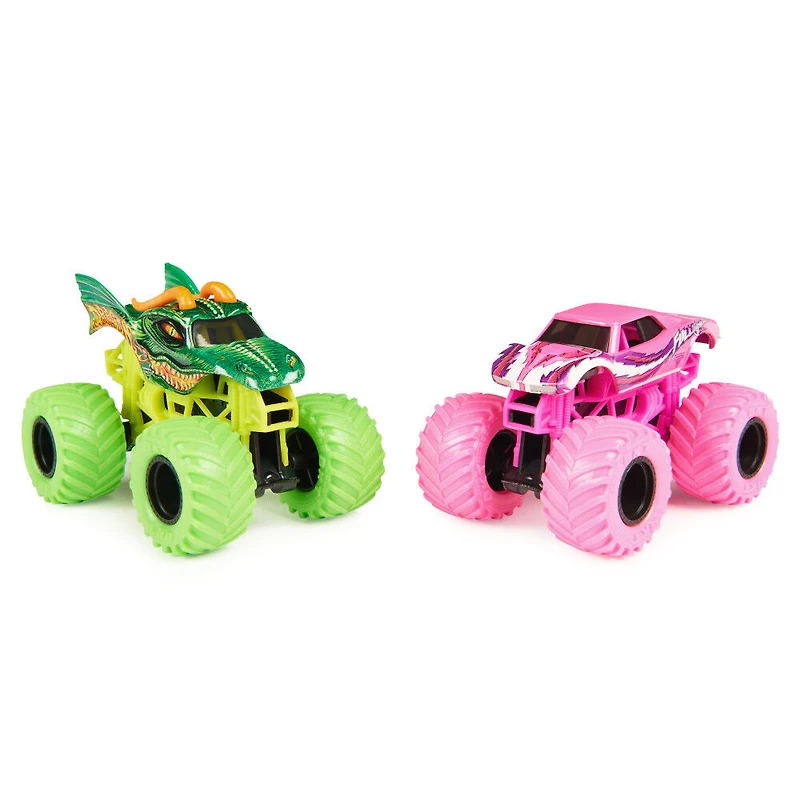 Monster Jam, Monster trucks officiels en métal moulé Dragon Vs. Full Charge Die-Cast, échelle 1:64