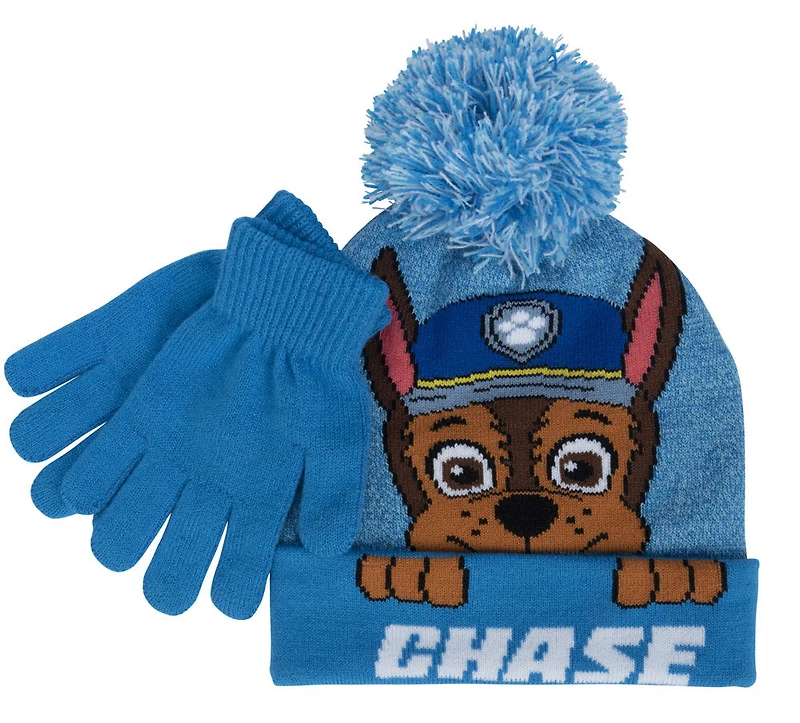 Ensemble chapeau et gants Pat’Patrouille, enfant – Chase sortant la tête