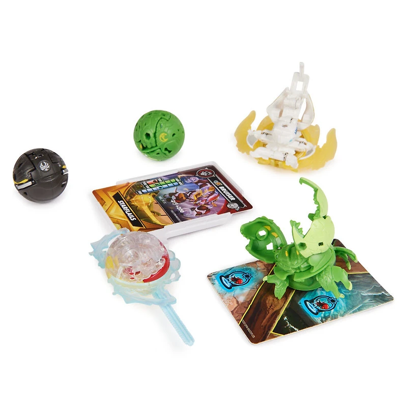 Bakugan Battle 5-Pack, Special Attack Bruiser, Octogan, Ventri, Hammerhead, Butterclaw, figurines articulées personnalisables qui tournent
