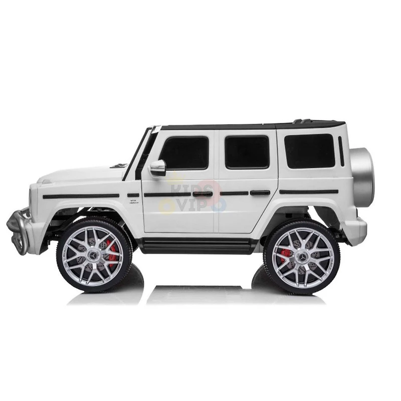 KidsVip 24V Enfants et Tout-Petits Mercedes G Series 4x4 Voiture Eléctrique avec Commande à Distance - Blanc - Édition anglaise
