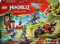 LEGO NINJAGO Le Combat de Véhicules Ninja à la Cabane dans l'Arbre, Jouets de Combat, Ensemble de Jeu avec 6 Figurines 71857