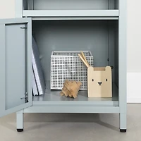 Sweedi Table de chevet avec porte en métal Bleu pâle