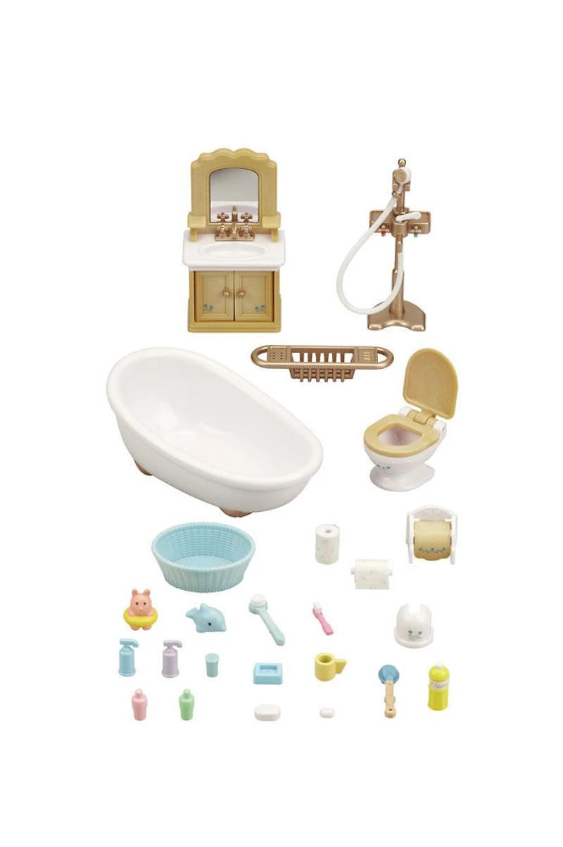 Ensemble de salle de bain Calico Critters Country, meubles et accessoires de maison de poupée