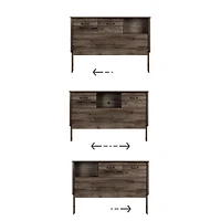 Asten Tête de lit bibliothèque avec portes coulissantes Double Chêne d'automne