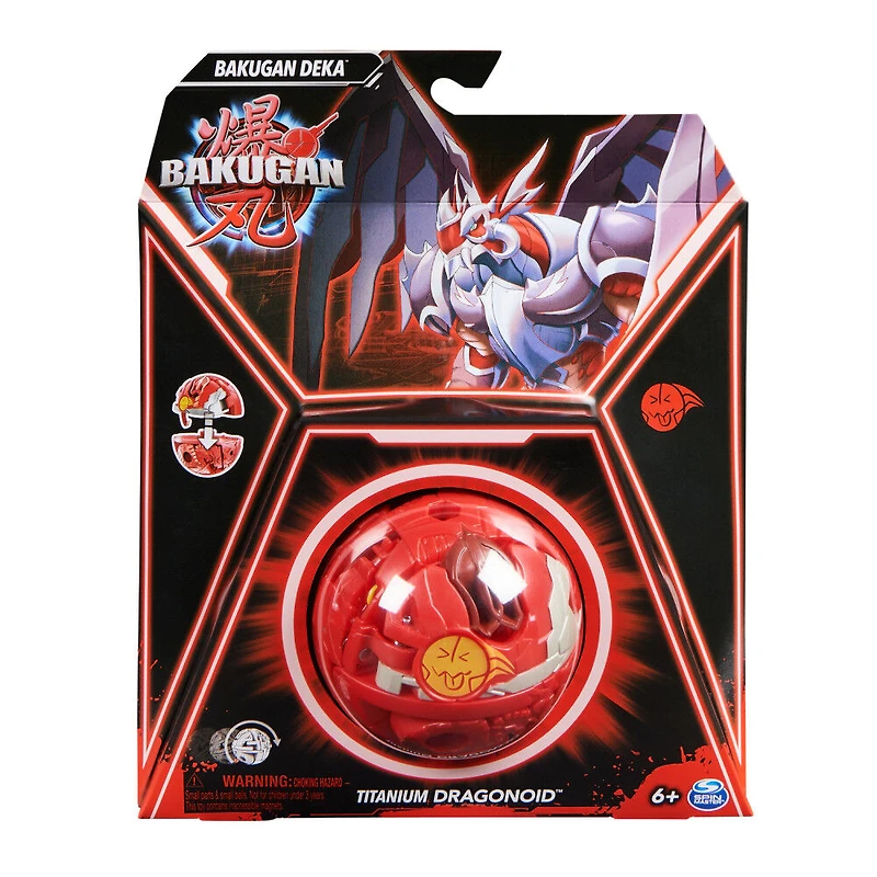 Bakugan Deka, Figurine articulée géante Titanium Dragonoid personnalisable et cartes à collectionner, Combine & Brawl