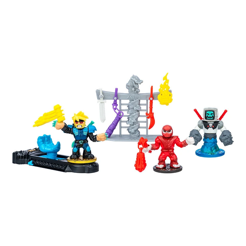 Legends of Akedo Ninja Fury Official Rules Starter Pack with 3 Ninja Warriors and new Shatter Strike Action