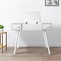 White Dressing Table/Desk with Mirror
