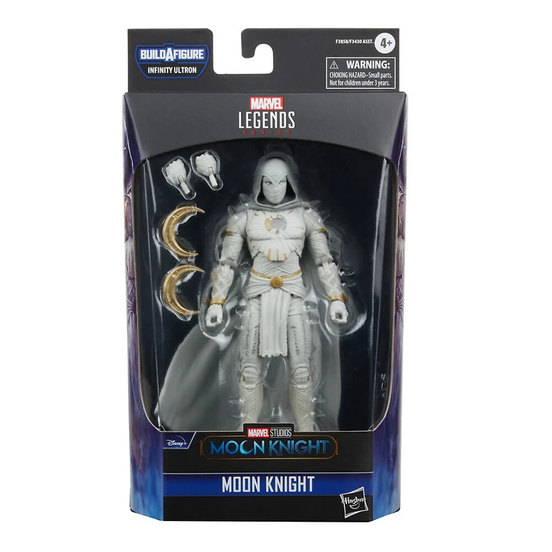 Marvel Legends Series, figurine de collection Moon Knight de 15 cm de la série MCU Disney+ Moon Knight, avec 4 accessoires