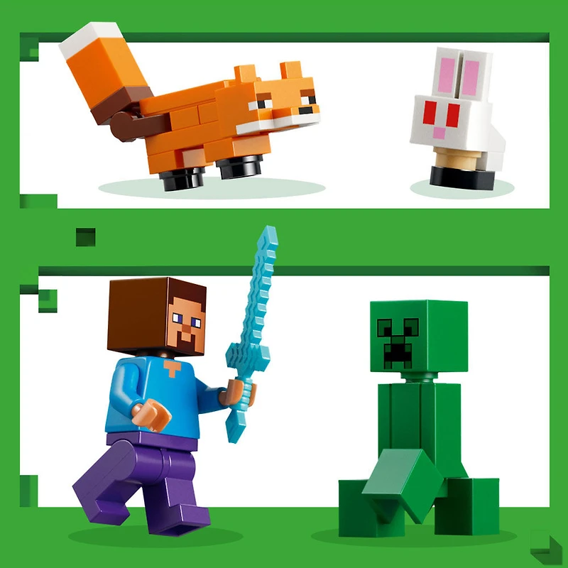 LEGO Minecraft L'Aventure de Steve dans la Taïga, Produit de Jeux Vidéo à Collectionner, Cadeau pour Joueur 21583