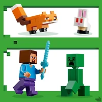 LEGO Minecraft L'Aventure de Steve dans la Taïga, Produit de Jeux Vidéo à Collectionner, Cadeau pour Joueur 21583