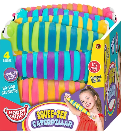 Happy Bunch SqueZee Caterpillar - Édition anglaise - 1 par commande, la couleur peut varier (Chacun vendu séparément, sélectionné au hasard)