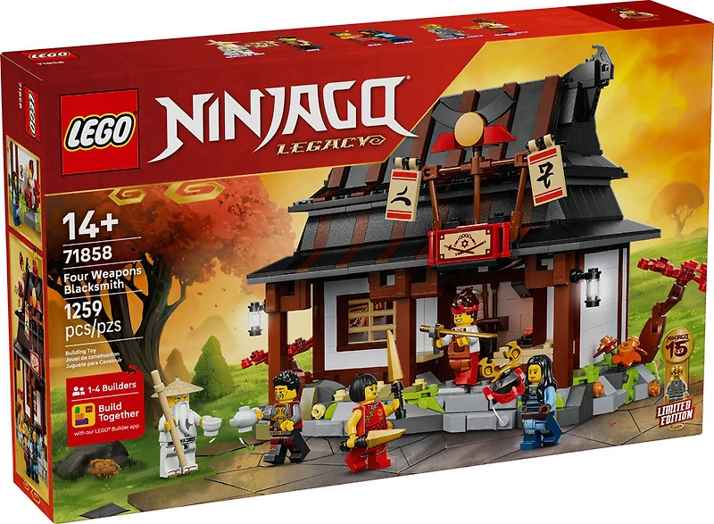 LEGO NINJAGO Four Weapons Blacksmith 15th Anniversary Building Toy for Kids, Ages 14+ - 71858