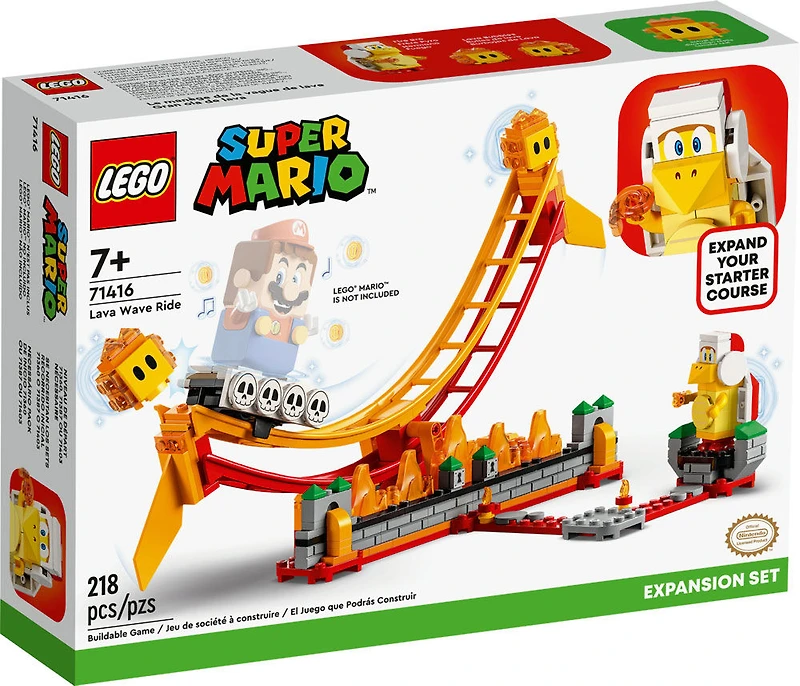 LEGO Super Mario Ensemble d'extension Le manège de la vague de lave 71416; Ensemble de jeu de construction (218 pièces)