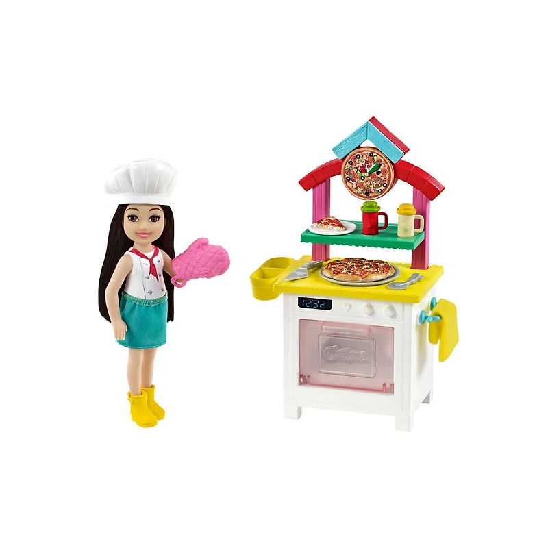 ​Barbie Chelsea Can Be Pizza Chef Playset with Chelsea Doll (6-in/15.24-cm), Pizza Oven, 2 Spice Shakers, Pizza Pan & More