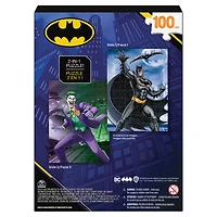 Batman, 100-Piece Double Sided Jigsaw Puzzle 2-in-1 Joker DC Comics Action Movies Kids Puzzles Batman Toys