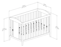 Angel 3 in 1 Convertible Crib Pure White