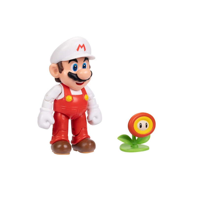 Figurine Super Mario 4 pouces - Mario de feu avec Fleur de feu 