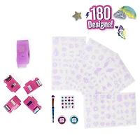Cool Maker, Shimmer Me Body Art with Roller, 4 Metallic Foils and 180 Designs, Temporary Tattoo Kids Toys