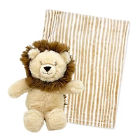 Couverture polaire avec jouet Lion beige