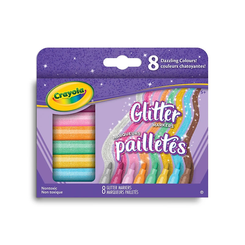 Marqueurs Crayola à paillettes, 8 pièces