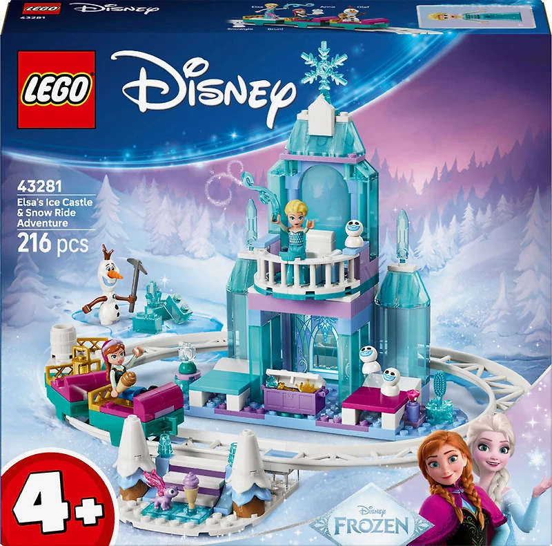 LEGO Disney Frozen Elsa's Ice Castle & Snow Ride Adventure Building Toy for Kids, Ages 4+ - 43281