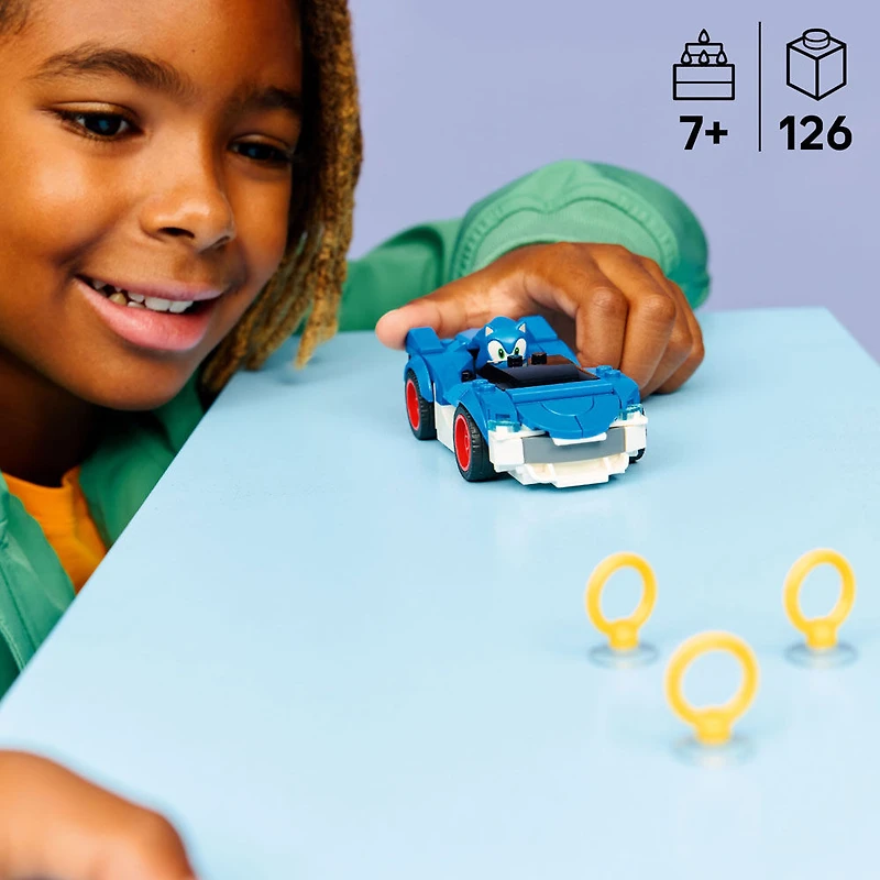 LEGO Sonic The Hedgehog Sonic : Le Speedster Lightning, Jouet de Construction de Voiture de Course pour Enfants 77117